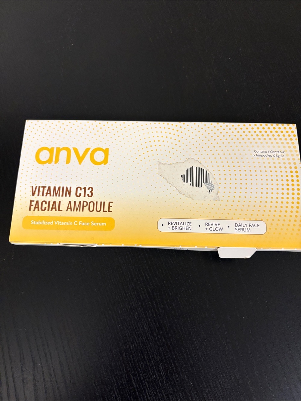 Anva Vitamin C13 Facial Ampoule - Yellow Vitamin C Face Serum. NWOT
